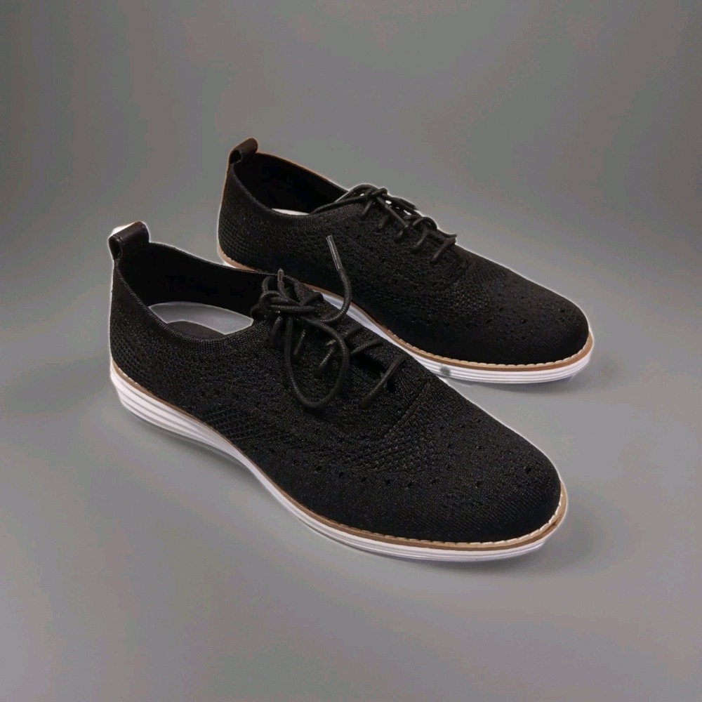 Cole Haan Original Grand Stitchlite Womens Size 7.5 Black Wingtip Oxford Shoes